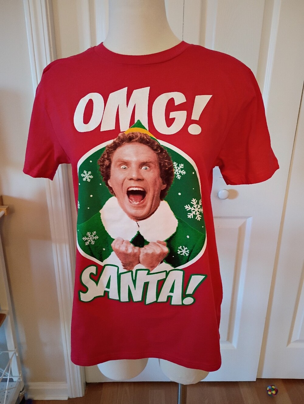 E.L.F. Red 'OMG Santa!' Holiday Graphic T-Shirt